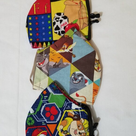 Lot of 3 Kids Face Mask with Nose Wire and Filter Pocket - Picture 14 of 14